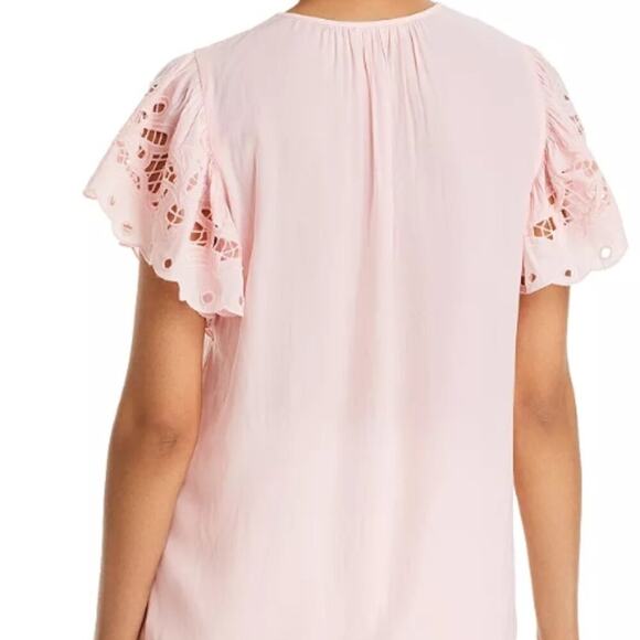 Ramy Brook Rochelle Scalloped Eyelet Top Candy - Picture 3 of 4